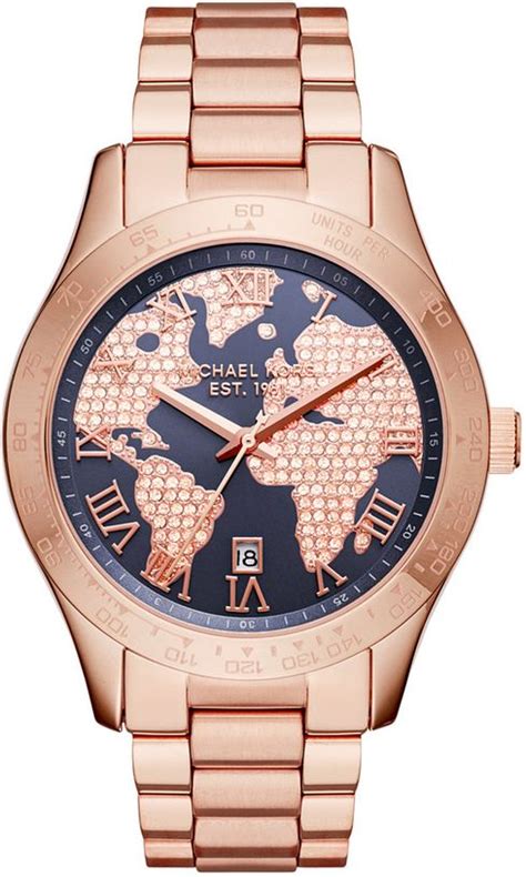 Women's Michael Kors Layton Rose Gold Tone Steel Watch 